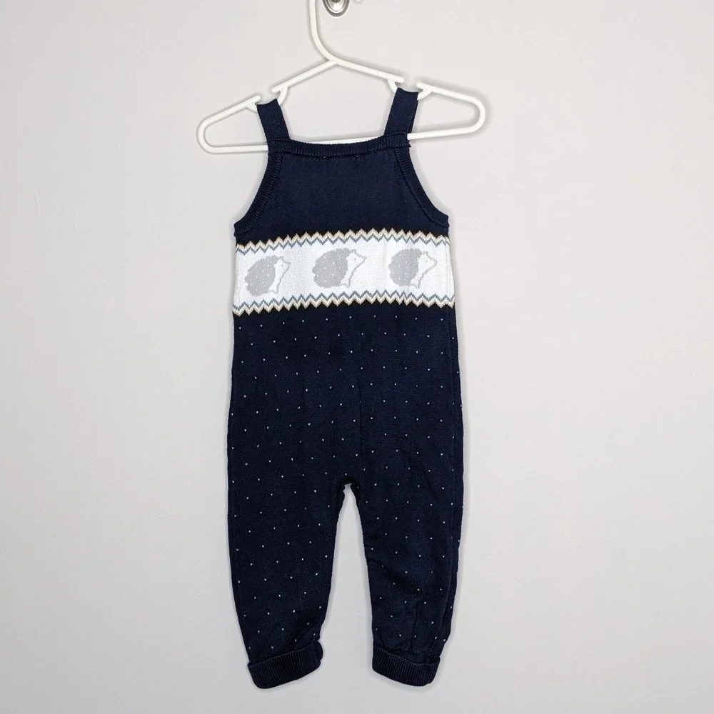 Janie and Jack Sweater Romper Hedgehog Polka Dot 6-12m